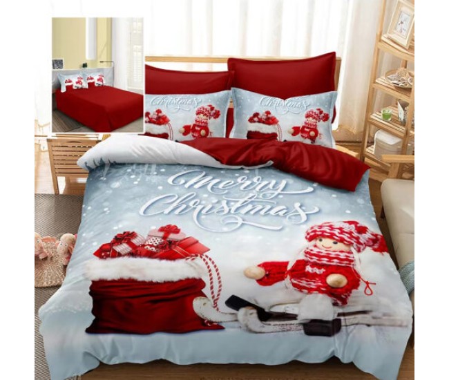 Lenjerie pat finet 3d 6 piese craciun f-xmas75 Lenjerie pat finet 3d 6 piese craciun f-xmas75
